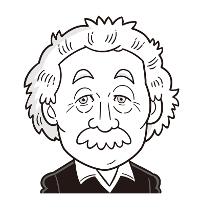 たのしくデフォルメしたコミカルタッチが得意なイラストレーターいわたまさよし_ アインシュタインイラスト制作