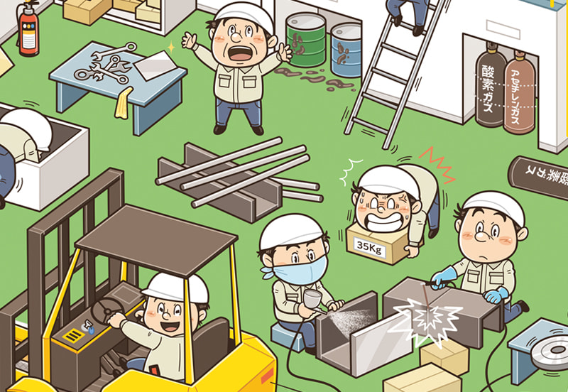 街イラスト_俯瞰イラスト_街の俯瞰イラスト_街並み_京都イラストレーターいわたまさよし_コミカルタッチ_コミカルイラスト制作