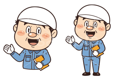 工場や現場で働く男性作業員が解説しているイラスト｜不安全行動・不安全状態・労働災害