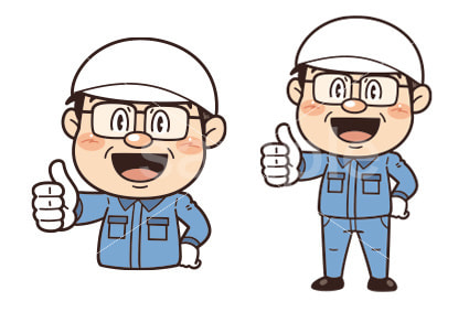 工場で働く作業員がサムズアップして『いいね』サインをしているイラスト｜不安全行動・不安全状態・安全確認