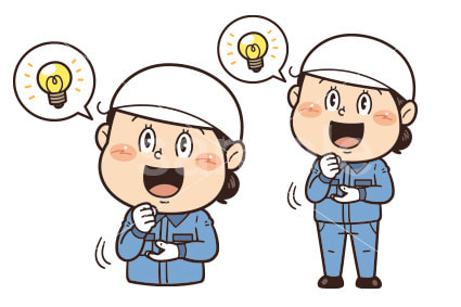 工場で働く作業員が『なるほど』のジェスチャーをしているイラスト｜不安全行動・不安全状態・労働災害・安全確認