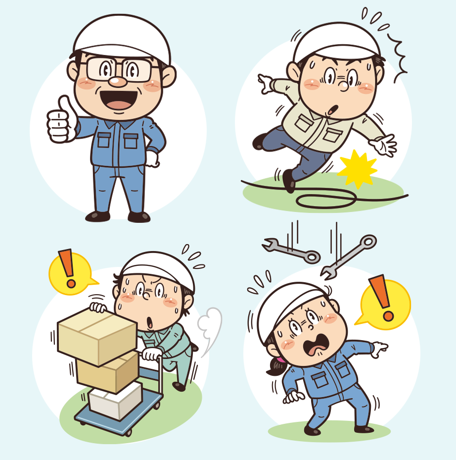 不安全行動_不安全状態イラスト_工場イラスト