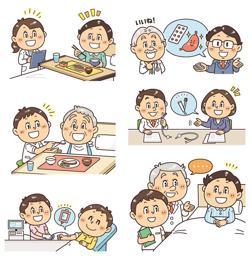 金の星社〈病院図鑑〉児童書 学習教材｜子ども・小学生向け かわいいコミカルタッチのデフォルメイラスト